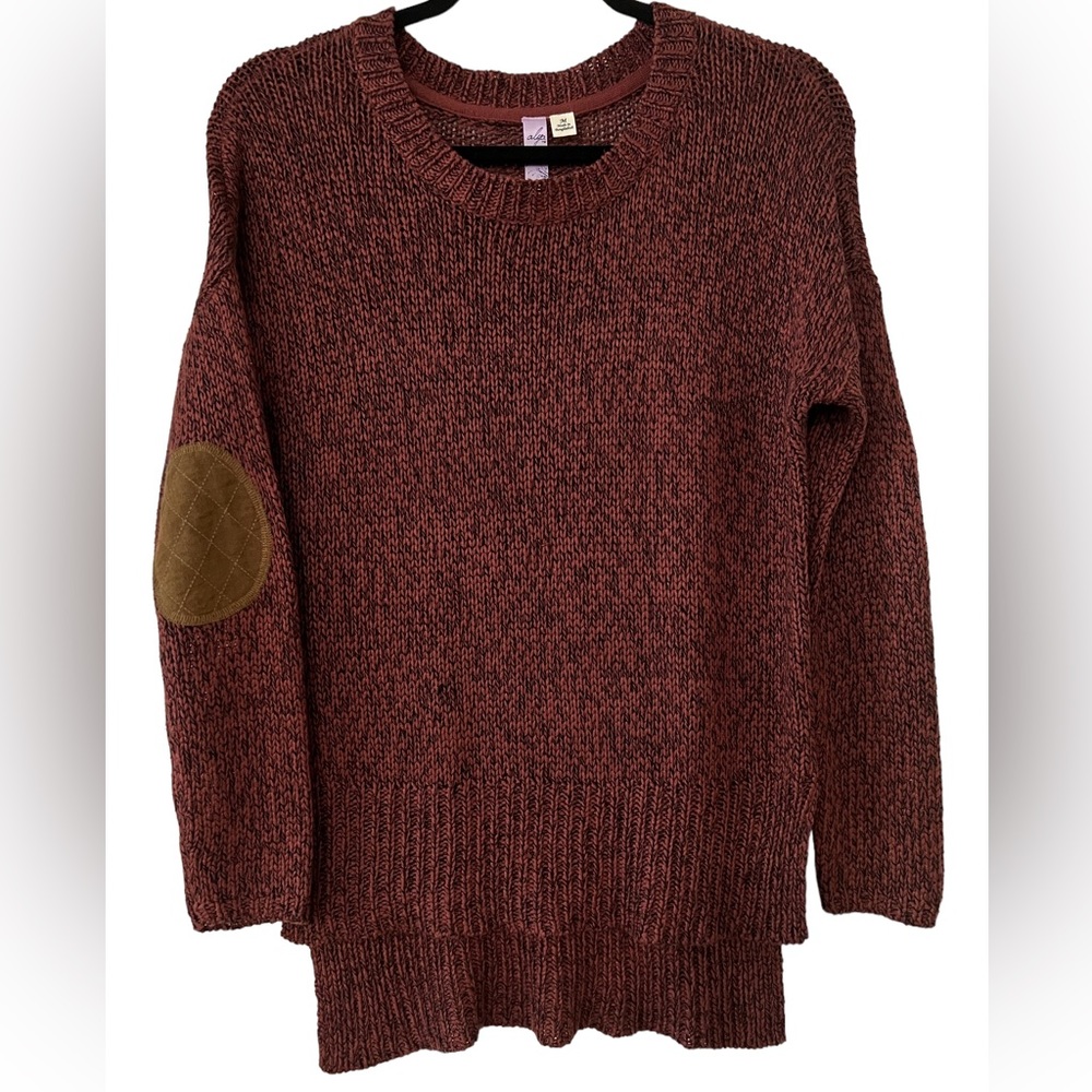 Alya - Francesca’s Terra Cotta Cable Knit Sweater w/ Elbow Patches